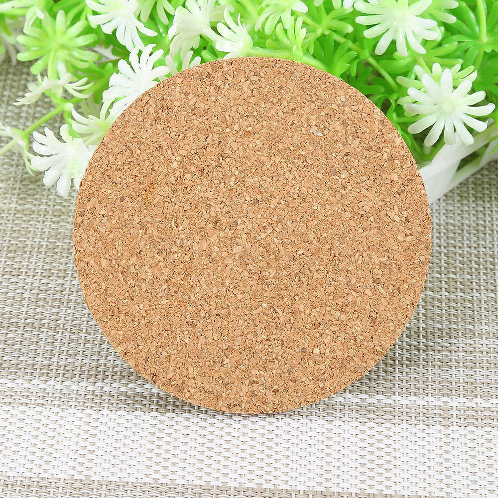 JosheLive 100pcs/Lot Natural Coffee Cup Mat Round Wood Heat Resistant Cork Coaster Mat Tea Drink Pad Table Decor wholesale T191031