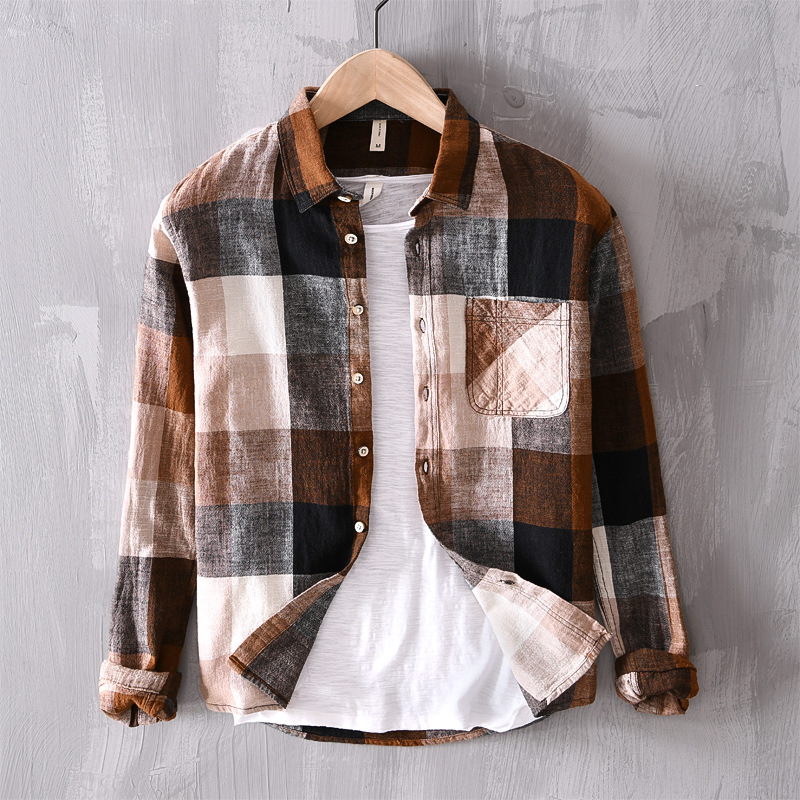 Men Spring Autumn Fashion Japan Business Casual Plaid Harajuku Minimalism Chest Pockets Long Sleeve Shirt Male Cotton Linen Tops, Blue
Men Spring Autumn Fashion Japan Business Casual Plaid Harajuku Minimalism Chest Pockets Long Sleeve Shirt Male Cotton Linen Tops, Blue