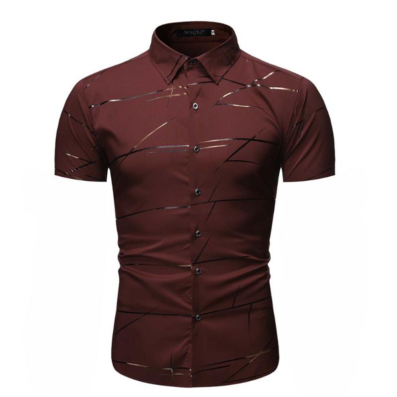 Men' new summer vacation leisure fashion business personality slim stripe printed short sleeve shirt European size XXL, Black
Men' new summer vacation leisure fashion business personality slim stripe printed short sleeve shirt European size XXL, Black