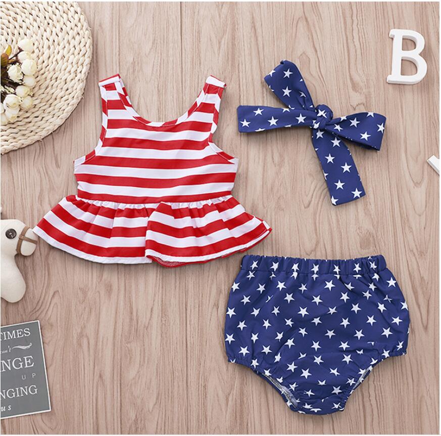Girl Strip Sleeveless Tops and Star Print Romper Set Baby Summer Jumpsuit and Head band Kids Clothes Three Pieces ZHT 235, As picture
Girl Strip Sleeveless Tops and Star Print Romper Set Baby Summer Jumpsuit and Head band Kids Clothes Three Pieces ZHT 235, As picture