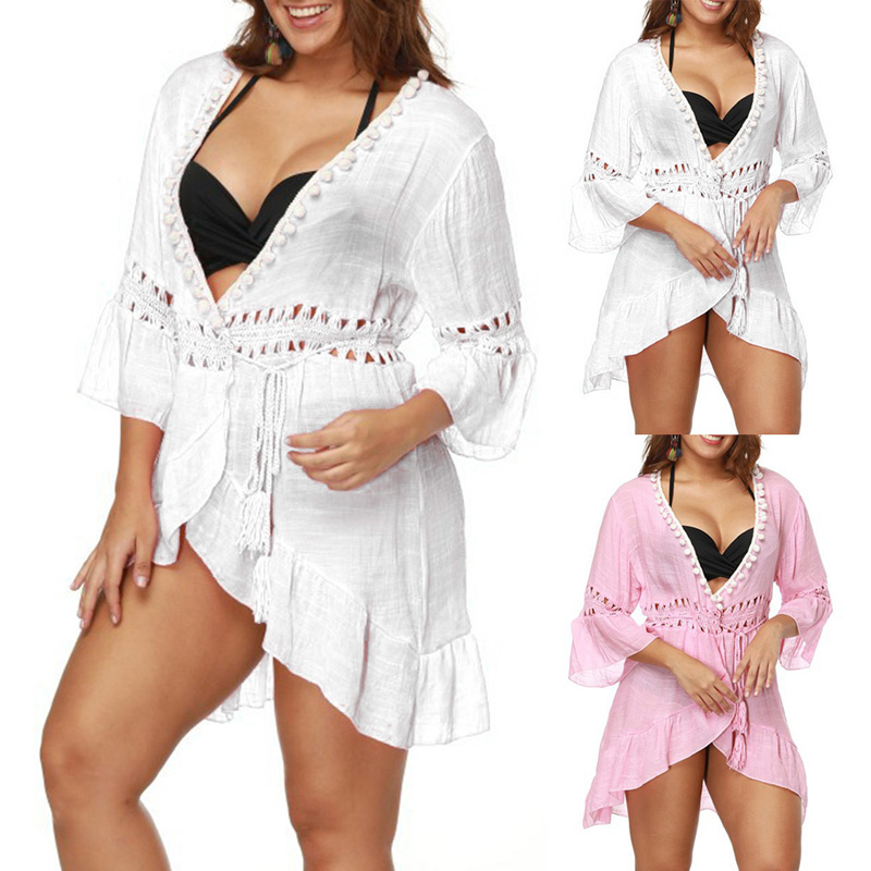 Plus Size Bikini Cover Up Hollow Crochet Swimsuit Beach Dress Lady Cover-Up Beachwear Tunic Beach Cardigan Bathing Suit, White
Plus Size Bikini Cover Up Hollow Crochet Swimsuit Beach Dress Lady Cover-Up Beachwear Tunic Beach Cardigan Bathing Suit, White
