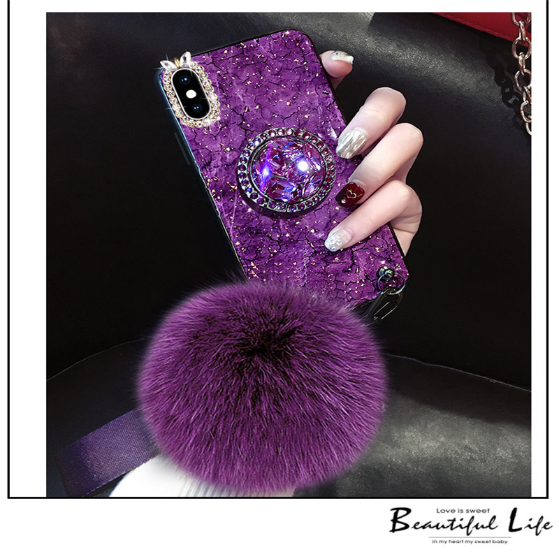 Luxury DIY Bling Diamond Ring Grip Holder Gold Foil Case Cover With Fox Fur Ball Hand Chain For Iphone 11 Pro Max XS Max XR X 8 7 6 6S Plus
Luxury DIY Bling Diamond Ring Grip Holder Gold Foil Case Cover With Fox Fur Ball Hand Chain For Iphone 11 Pro Max XS Max XR X 8 7 6 6S Plus