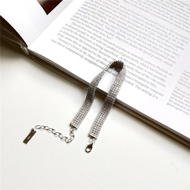 New Wedding Jewelry Gifts Four Layer Micro Zircon Tennis Bracelet Women Lovers Gift 925 Sterling Silver Strand Bangle&Bracelet