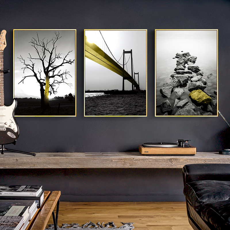 Nordic Modern Art Bridge Rock Withered Tree Canvas Painting Print Poster Minimalist Black Yellow Wall Pictures Kids Room Decor
Nordic Modern Art Bridge Rock Withered Tree Canvas Painting Print Poster Minimalist Black Yellow Wall Pictures Kids Room Decor