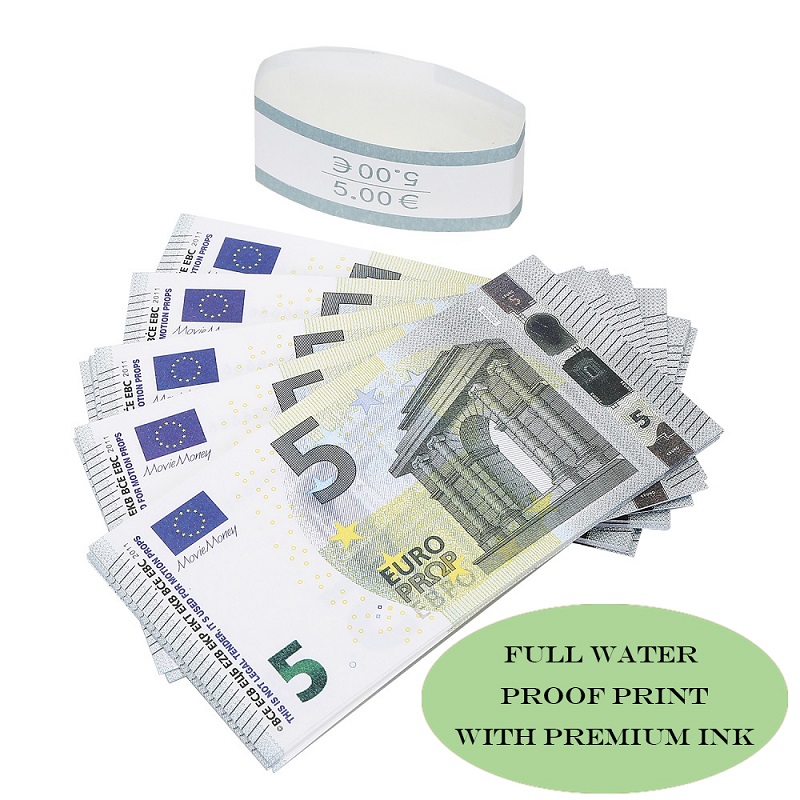 

Billet Euro Copy 10 20 50 100 Party Math Fake Banknotes Notes Faux Euros Play Collection Gifts Realistic Double Sided Stack Full Print
