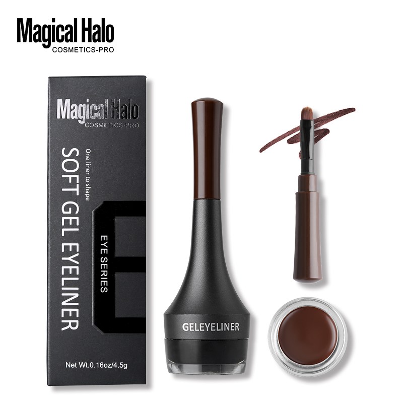 Magical Halo 2 Colors Brown Black Eyeliner & Eyebrow Gel Waterproof Makeup Eye Liner Cream with Brush Long-Lasting Cosmetics, 02 brown 
Magical Halo 2 Colors Brown Black Eyeliner & Eyebrow Gel Waterproof Makeup Eye Liner Cream with Brush Long-Lasting Cosmetics, 02 brown
