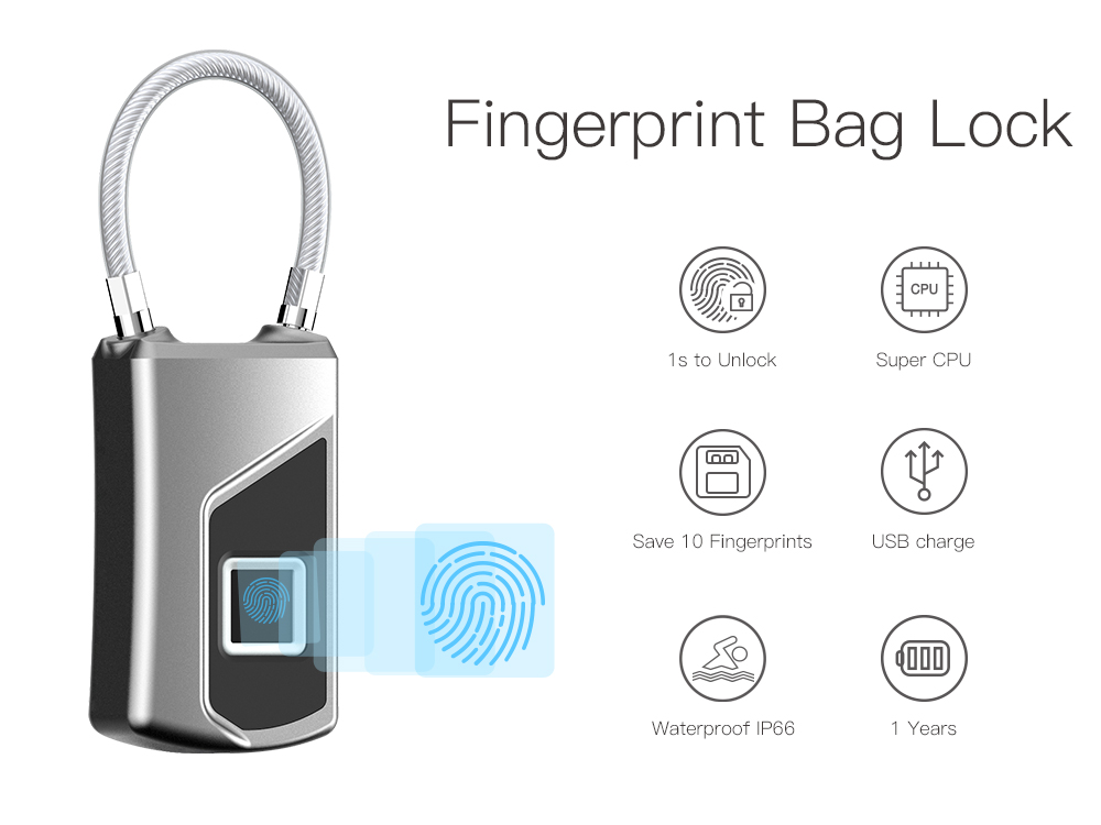 L1 Smart Keyless Fingerprint Lock For Car Motorcycle Bike Waterproof Security Anti-theft Door Suitcase Luggage Bag lock
L1 Smart Keyless Fingerprint Lock For Car Motorcycle Bike Waterproof Security Anti-theft Door Suitcase Luggage Bag lock
