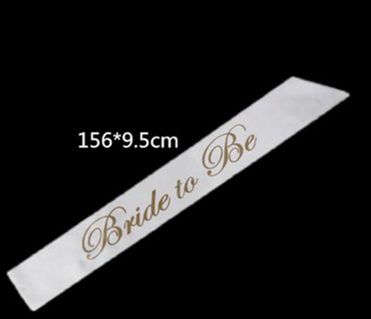 Bride to Be Sash White Bridal Wedding Veil Bride To Be Satin Sash Bachelorette Party girls Hen Party Bridal Shower Kit Decoration Supplies