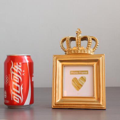 Baroque Style Gold Crown Decor Creative Resin Picture Desktop Frame Photo Frame Gift Home Wedding Decoration