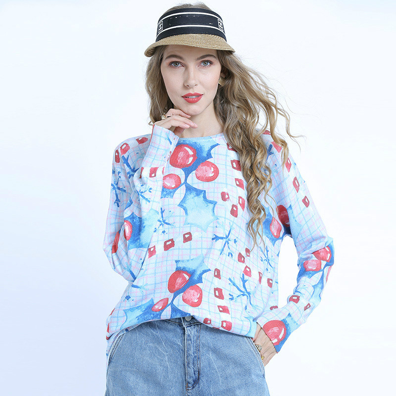 Autumn Spring Loose Plus Size Sweaters O-neck Long Sleeve Printed Knitted Pullover Women Tops Pull Femme TA6352, Blue
Autumn Spring Loose Plus Size Sweaters O-neck Long Sleeve Printed Knitted Pullover Women Tops Pull Femme TA6352, Blue