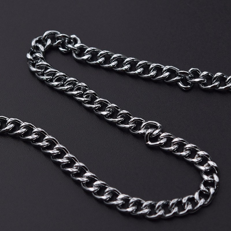 stainless steel hip hop Fashion Men Women Keychain Anti-lost Long Chain Key Ring Metal Car Key Chain Bag Charms Pendant