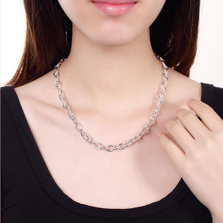 Hot sale Shrimp buckle thick necklace men sterling silver plate necklace STSN100, fashion 925 silver Chains necklace factory direct sale