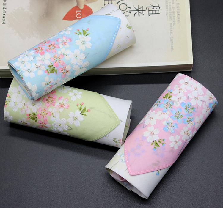 43cm * 43cm 60S Japanese Handkerchief Ladies Printed Cherry Blossom Handkerchief Small Square