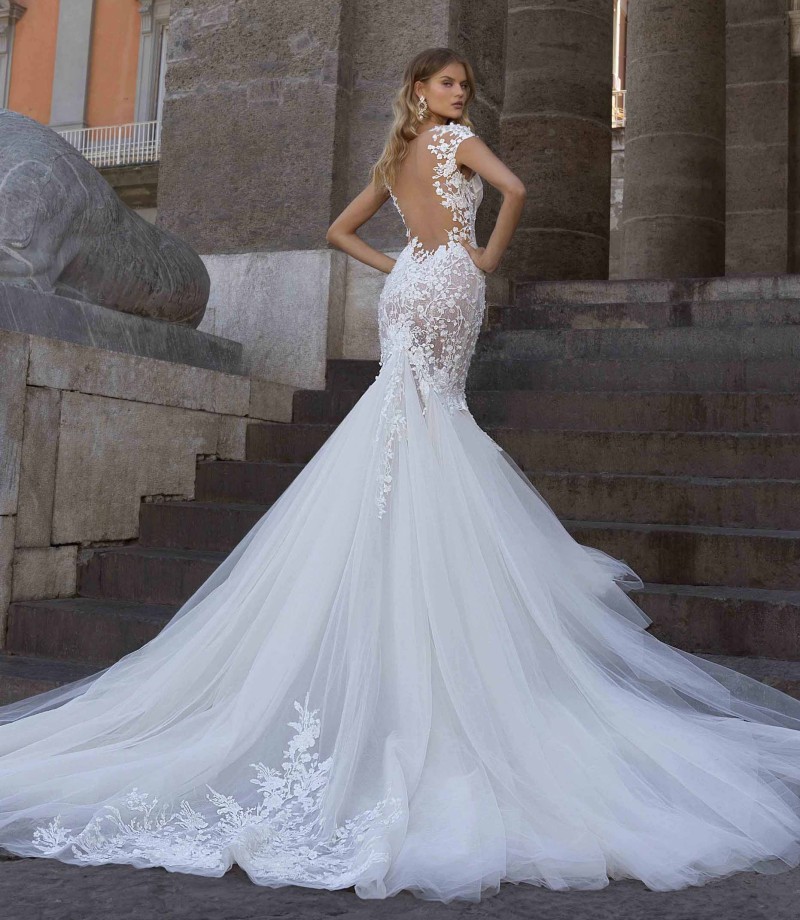 Mermaid Berta Lace Wedding Dresses Sweetheart Neck D Appliqued Bridal Gowns Plus Size Sweep Train Tulle Robes De Mari E