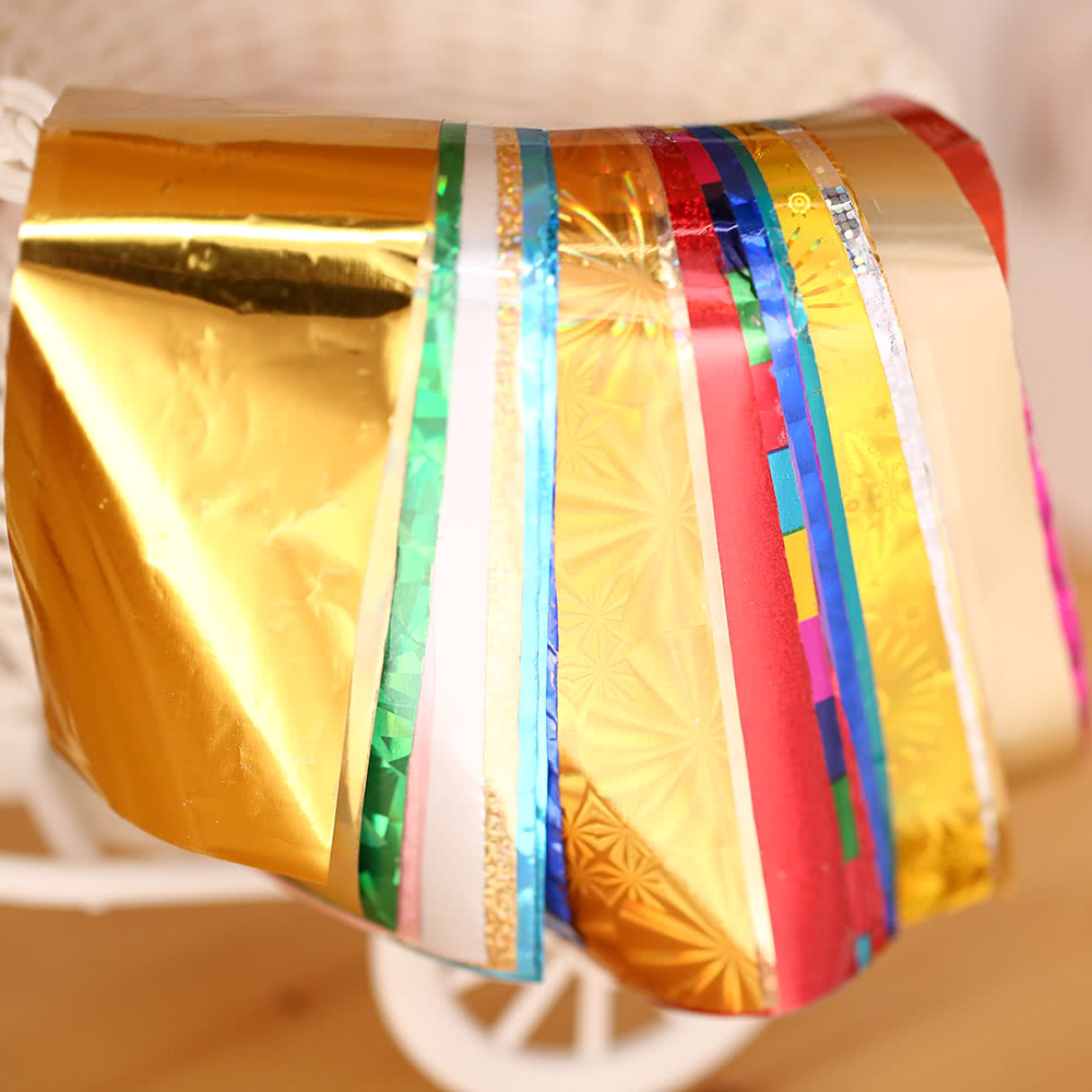 3D Nail Art Foils Laser Shinning Water Transfer Sticker Star Stickers Manicure Decals DIY Tips Polish Decorations for Christmas 50Colors