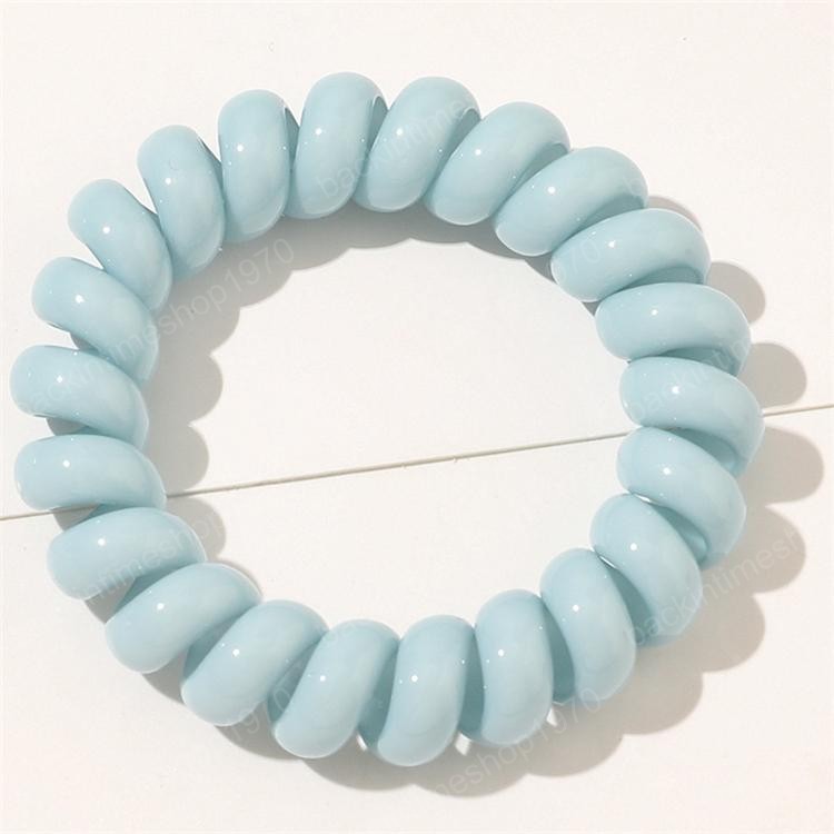 7 colors Telephone Wire Cord Gum hair tie Girls Elastic hair band Ring Rope Cute ball pendant hair rope accessiones