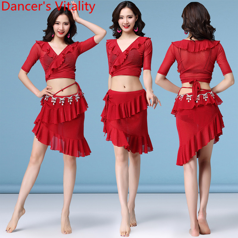 Belly Dance New Top Skirt Set Sexy Women Beginner Slim Fit Spring Summer Mesh Oriental Dance Practice Clothes Outfit, Type a as picture
Belly Dance New Top Skirt Set Sexy Women Beginner Slim Fit Spring Summer Mesh Oriental Dance Practice Clothes Outfit, Type a as picture