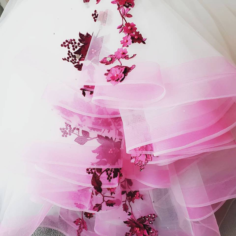 vintage style flower girl attire with delicate lace detailing and pearl accents custom made flower girl gown model f054