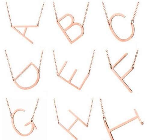 Personalized initial letter Pendant Necklace women 26 Alphabet Gold Silver Rose Gold Charm chain For men Fashion Jewelry Gift