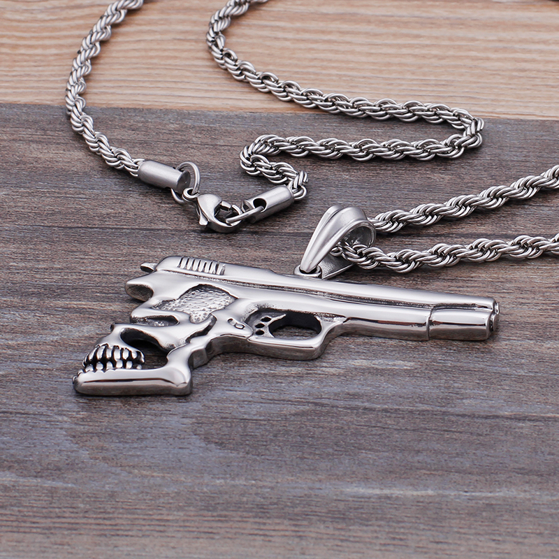 Vitage Shape Pendants Necklace Cool Men Punk Hip Hop 316L Stainless Steel New Fashion Casting Jewelry