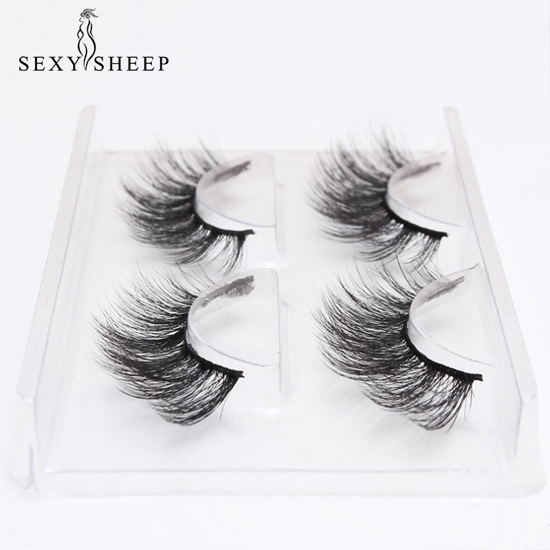 SEXYSHEEP 2 Pairs Natural False Eyelashes Fake Lashes Long Makeup 3d Mink Lashes Eyelash Extension Mink Eyelashes For Beauty