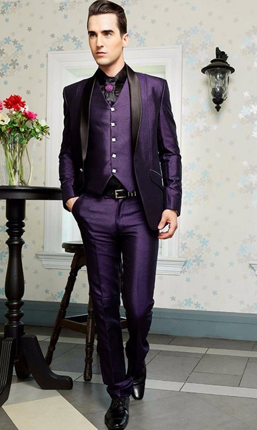 Excellent Groom Tuxedos Shinny Purple Mens Wedding Tuxedos Shawl Lapel Man Jacket Blazer Fashion 3 Piece Suit(Jacket+Pants+Vest+Tie) 193, Same as image
Excellent Groom Tuxedos Shinny Purple Mens Wedding Tuxedos Shawl Lapel Man Jacket Blazer Fashion 3 Piece Suit(Jacket+Pants+Vest+Tie) 193, Same as image
