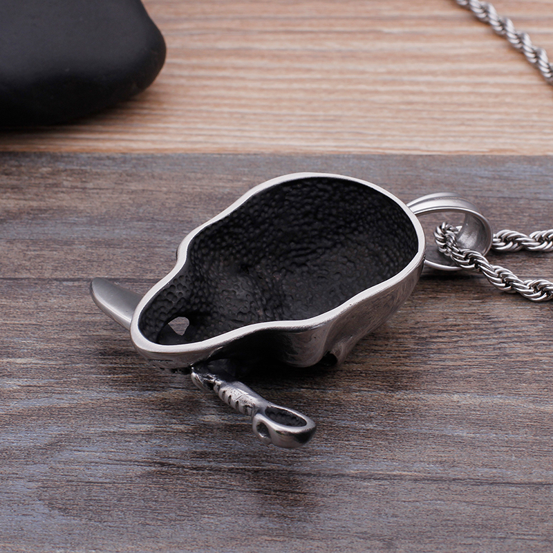 Skeleton Skull Knife Pendants Necklace Cool Men Punk Hip Hop 316L Stainless Steel New Fashion Casting Jewelry