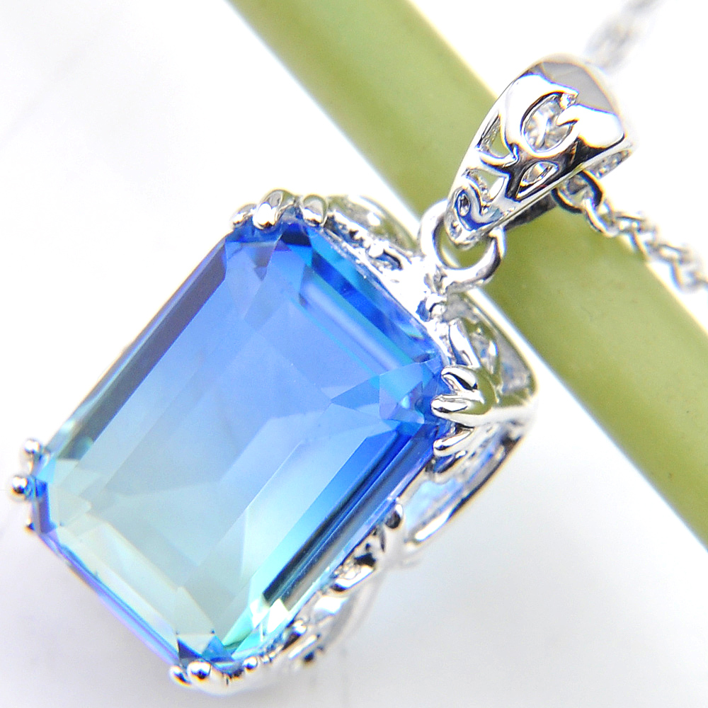 Mixed Watermelon Tourmaline Pendants Silver 925 Necklace Pendants Women Elegant Stylish Jewelry New