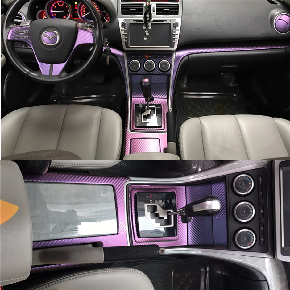 For Mazda 6 2009-2015 Interior Central Control Panel Door Handle 3D 5D Carbon Fiber Stickers Decals Car styling Accessorie