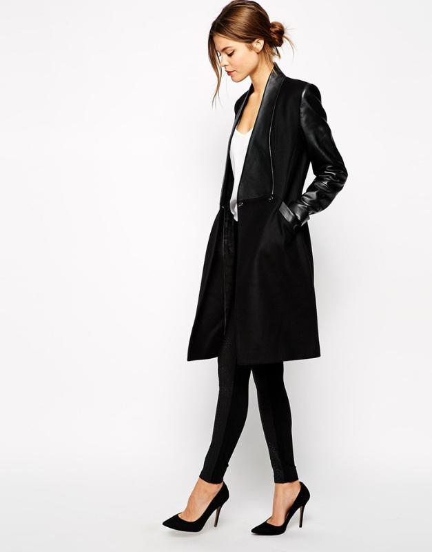 Winter Fashion New Overcoat Brand Elegant Sale Black Contrast PU Leather Pockets Woolen Patchwork Female Coat
Winter Fashion New Overcoat Brand Elegant Sale Black Contrast PU Leather Pockets Woolen Patchwork Female Coat