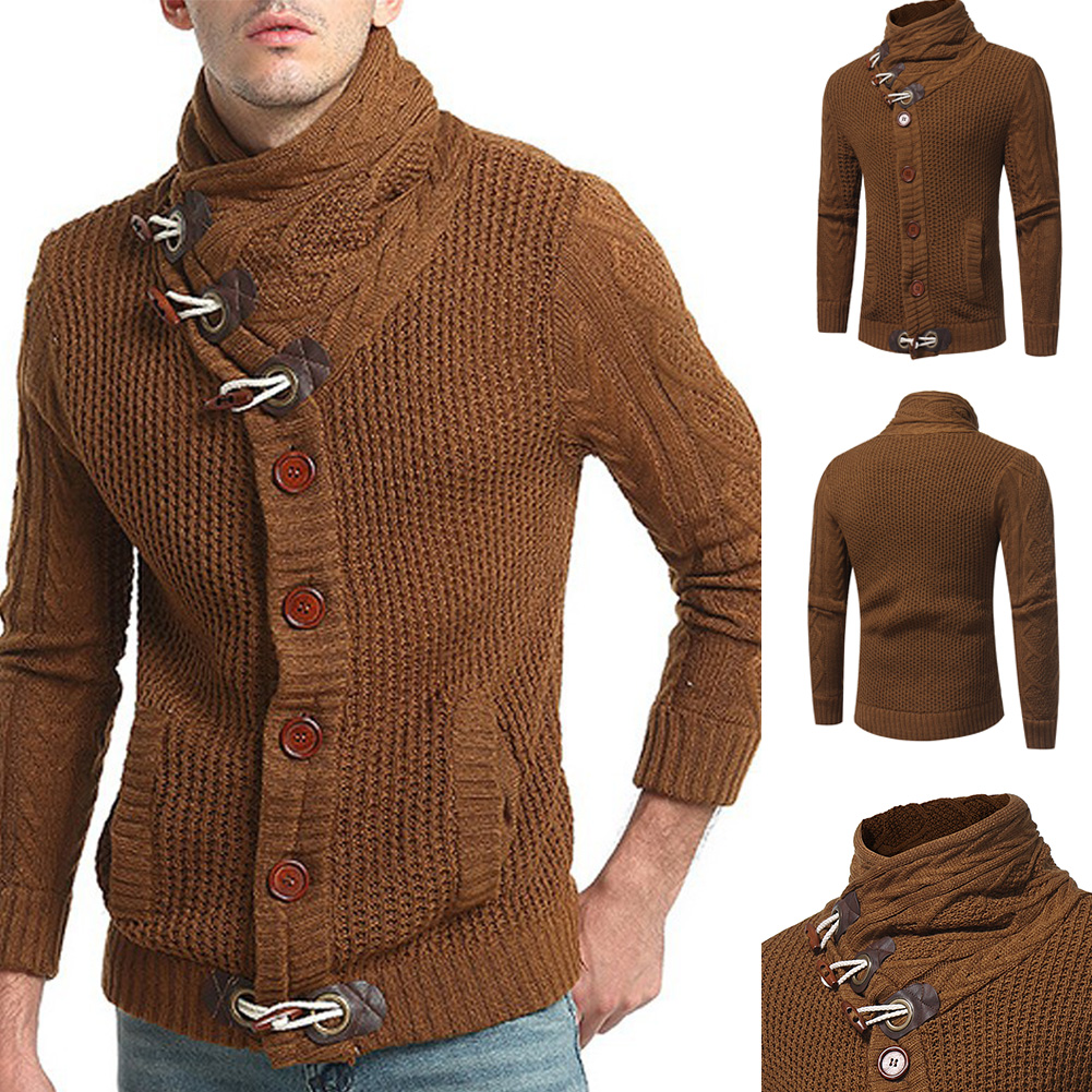 New Fashion Men Crew neck Sweater Horn Button Knitted Cardigans All- Outerwear Jackets Men Warm Tops, White
New Fashion Men Crew neck Sweater Horn Button Knitted Cardigans All- Outerwear Jackets Men Warm Tops, White