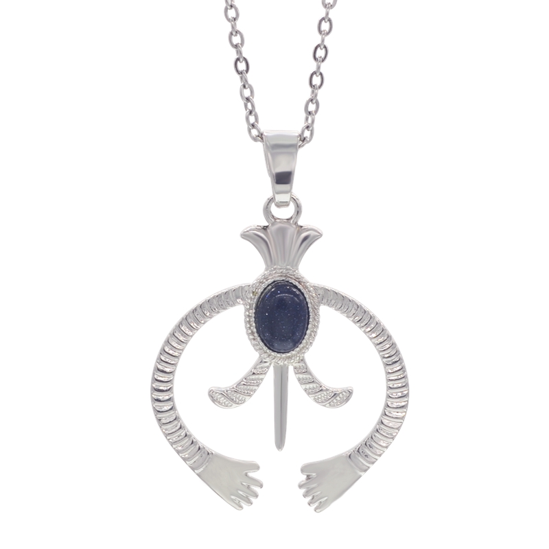 12 pieces of silver horseshoe natural stone bead pendant necklace men and women stainless steel necklace hanging price jewelry