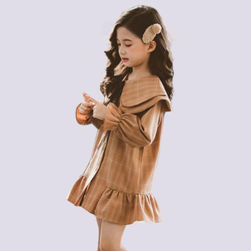 Dress For Girls Plaid Girl Party Dress Fashion Turn Down Collar Kids School Autumn Novelty Children's Clothing For Girls, As picture
Dress For Girls Plaid Girl Party Dress Fashion Turn Down Collar Kids School Autumn Novelty Children's Clothing For Girls, As picture