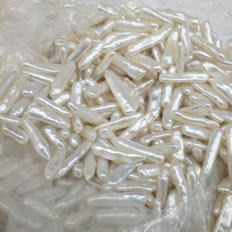 Fashion Trend Gift DIY Pearl Beads Huge Natural Cultured Toothpick Fine Pearl 6*22mm Strand Natural White Long Stick Biwa Pearl Long Beads