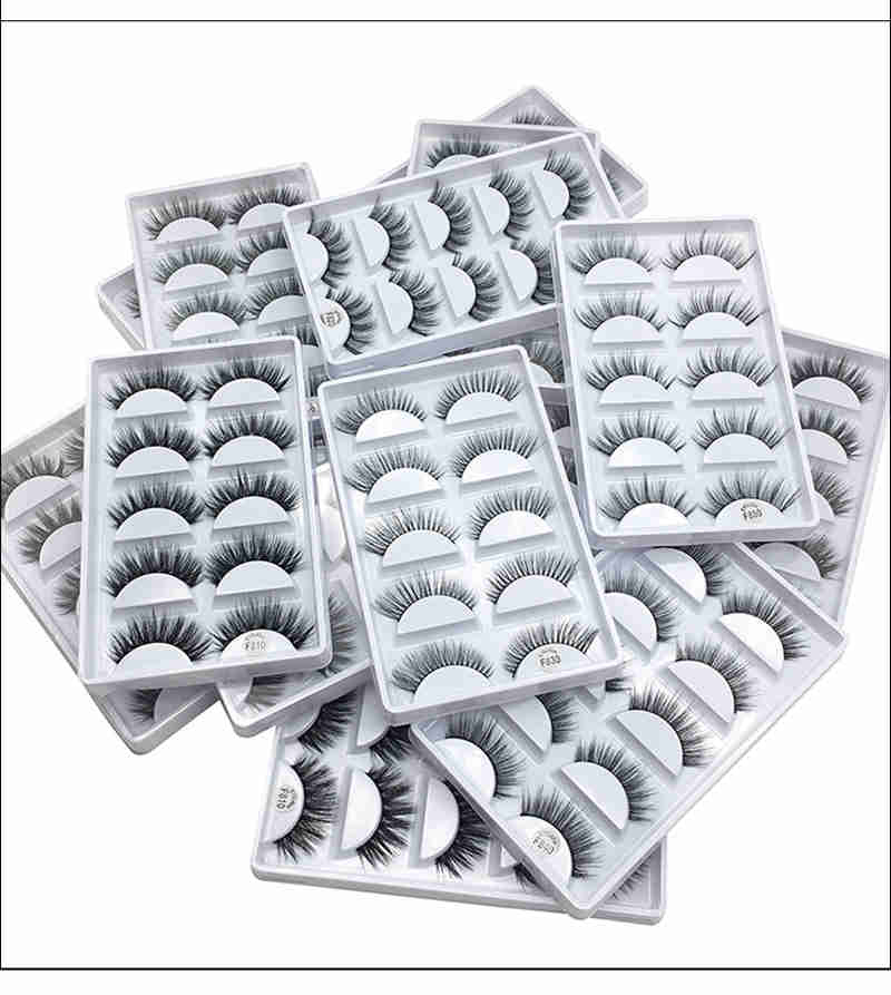 3D mink false eyelashes makeup natural slenderness 5 pairs in set soft eyelashes made by pure hand 100sets/lot DHL free