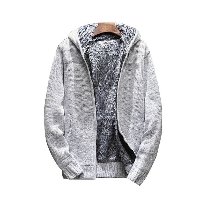 Men Zipper Cardigan Coat Fleece Warm Hoodies Sweaters Casual Autumn Winter Sweatercoat Vintage Pockets Hoody Chompas Para Hombre