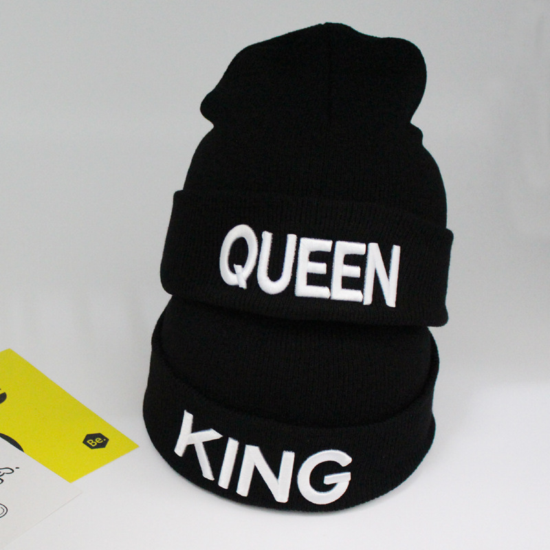 Beanies Cap KING QUEEN Letter Embroidery Warm Winter Hat Knitted Cap Hip Hop Men Women Lovers Street Dance Bonnet Skullies Black, #1
Beanies Cap KING QUEEN Letter Embroidery Warm Winter Hat Knitted Cap Hip Hop Men Women Lovers Street Dance Bonnet Skullies Black, #1