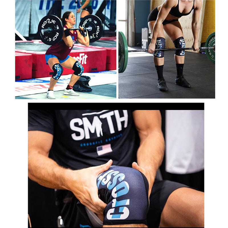 Letter Printed 7mm Neoprene Weightlifting Kneepad Sports Powerlifting Crossfit Compression Knee pads Training Knee Support T191230