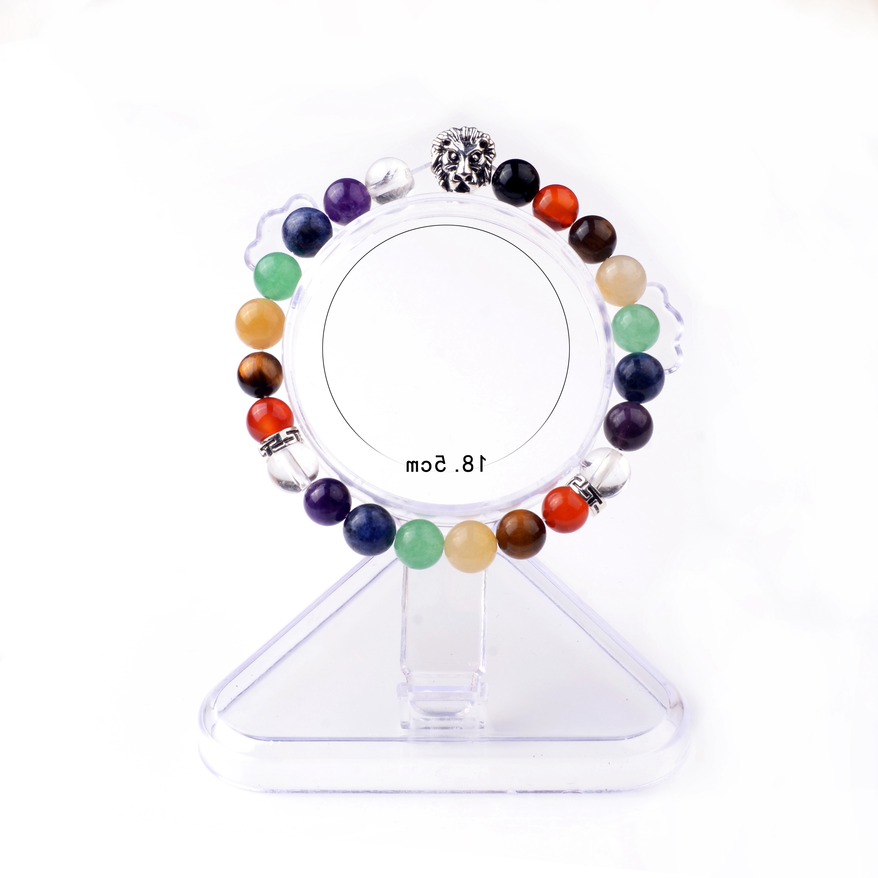 7 jewel chakra lion head gemstone bracelet men and women healing treatment yoga bracelet