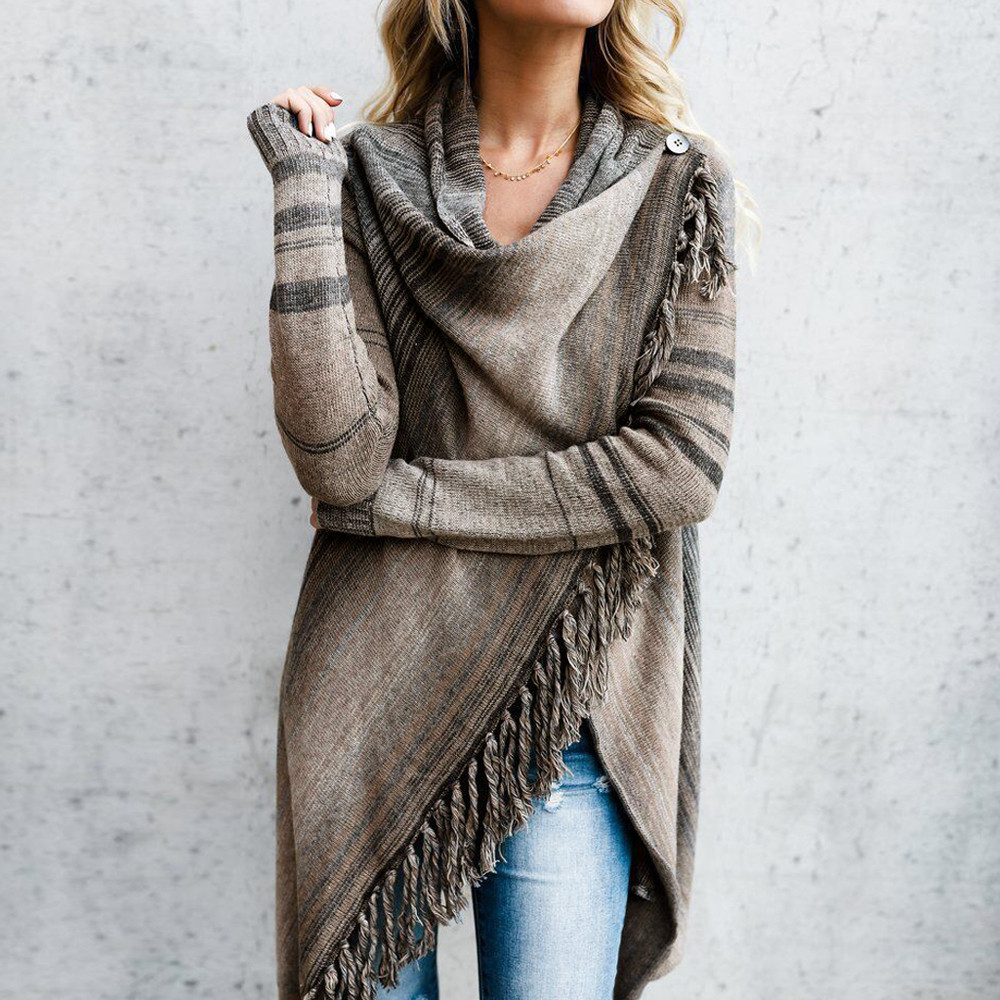 2019 New vetement femme Women Tassel Irregular Cardigan Knitted Sweater Poncho Shawl Coat Jacket Outwear Warm Windproof Overcoat, Gray
2019 New vetement femme Women Tassel Irregular Cardigan Knitted Sweater Poncho Shawl Coat Jacket Outwear Warm Windproof Overcoat, Gray