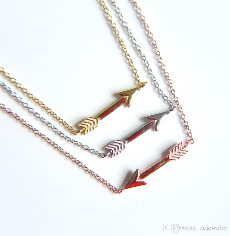925 sterling silver arrow pendant necklace with delicate link chain arrow necklace jewelry