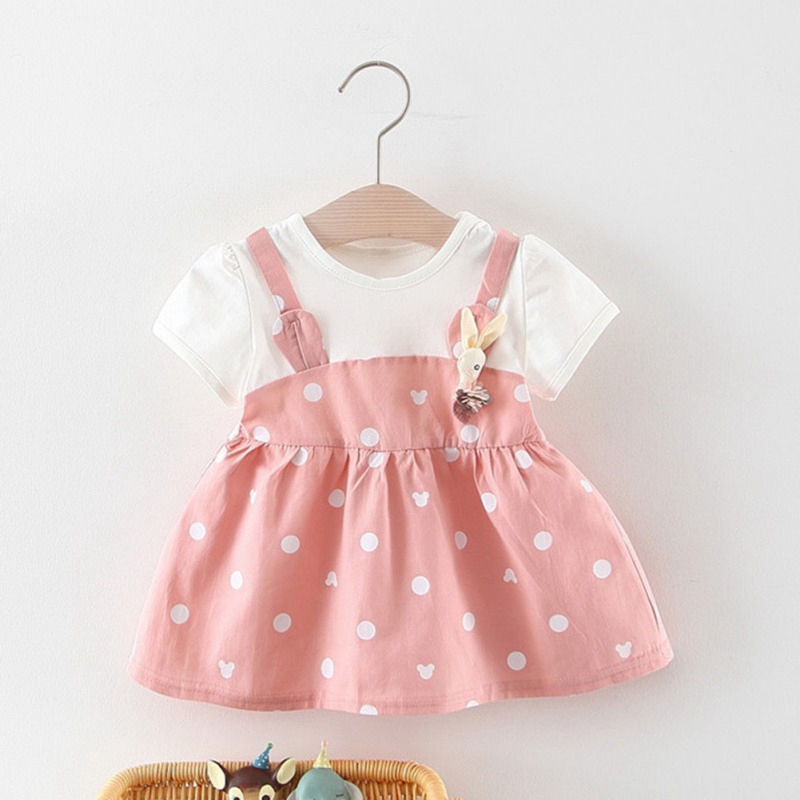 Summer Baby Girl Princess Dress Fake 2 Piece Toddler Dot Pattern Short Sleeve Cotton Sundress Dresses, Sky blue
Summer Baby Girl Princess Dress Fake 2 Piece Toddler Dot Pattern Short Sleeve Cotton Sundress Dresses, Sky blue