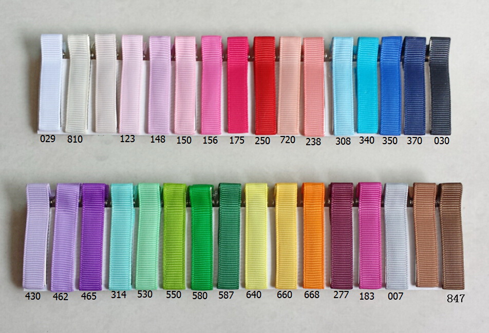 Double Prong Alligator Teeth 5cm Hair Clips Metal Barrettes Grosgrain Ribbon Covered Hairpins DIY bow flower Accessories 30pcs FJ3201