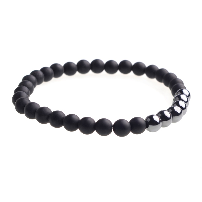 Magnetic bracelet black agate male and female sexual anxiety relief aura cure fashion pop bracelet