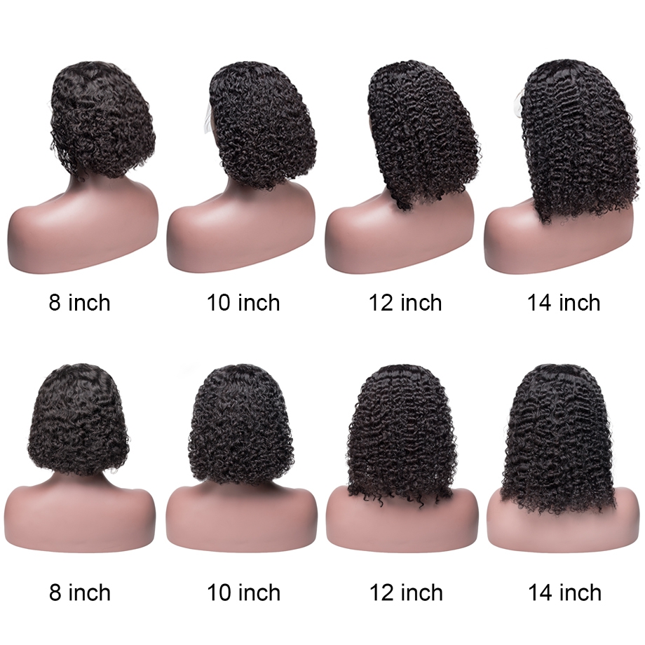 Curly Human Hair Wigs water wave bob Bleached Knots Brazilian Remy 13*4 Lace Frontal Wig Pre-Plucked 130% Density diva1