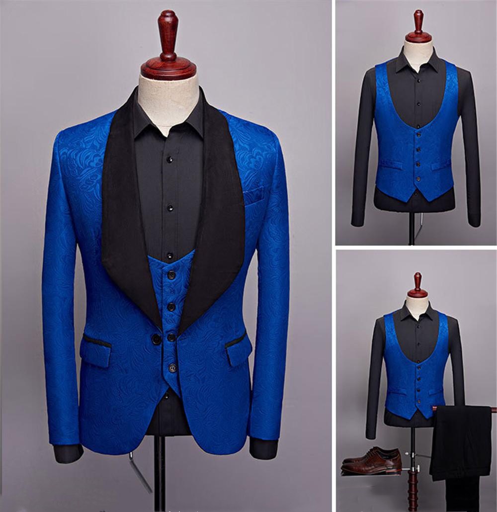slim fit 3 pieces mens suits new wedding groom tuxedos shawl lapel groomsmen mens dinner blazer suits custom made jacketvestpants