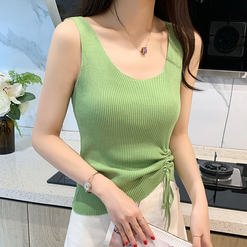 2020 Summe Lace Up Ice Silk Sexy V Neck Tank Top Women Sleeveless Knitted Vest Female Elasticity Sweater New Solid Bottoming A16, Black
2020 Summe Lace Up Ice Silk Sexy V Neck Tank Top Women Sleeveless Knitted Vest Female Elasticity Sweater New Solid Bottoming A16, Black