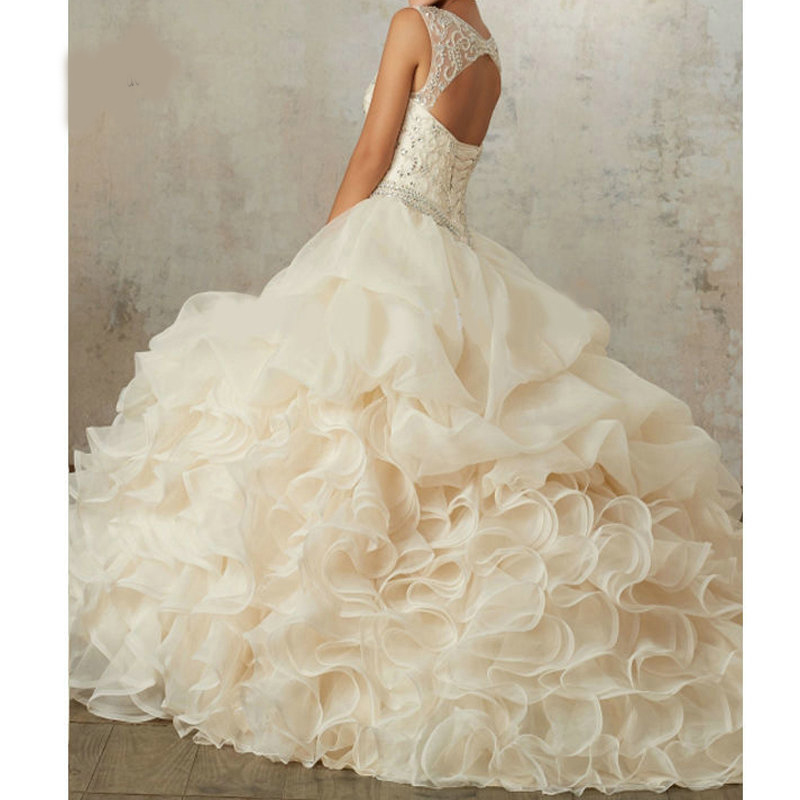 New Sparkling Hot Sale Provence Girl Flavour Shiny Crystal Ivory Quinceanera Dress 2020 High Quality Debutante Gown