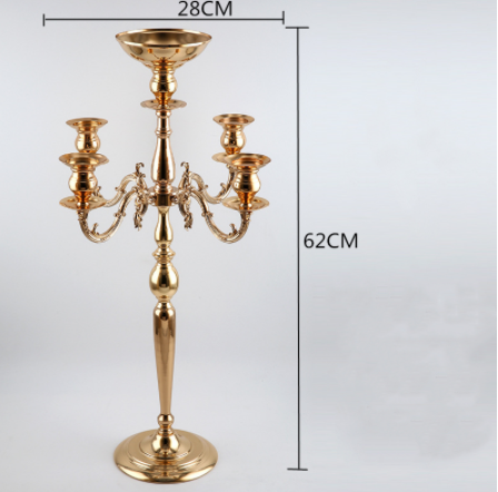 New stylegold 5-Arms Candelabrum Holders Metal Candelabras Gold Finish Candlesticks Candle Holder Wedding Party Event Decor senyu0392 H260310