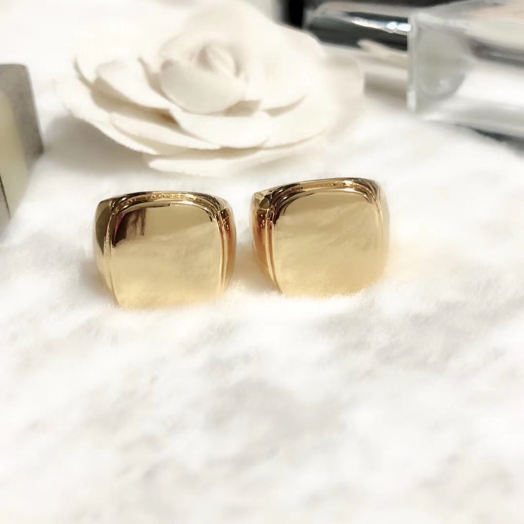 Fashion-brass material paris design ring with flat square decorate for women and girl friend jewelry gift drop shipping PS6491